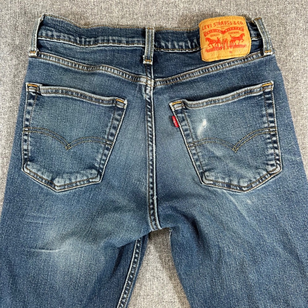 Levi's Jeans Mens 30x30 514 Straight Blue Stretch Distressed - Picture 3 of 12